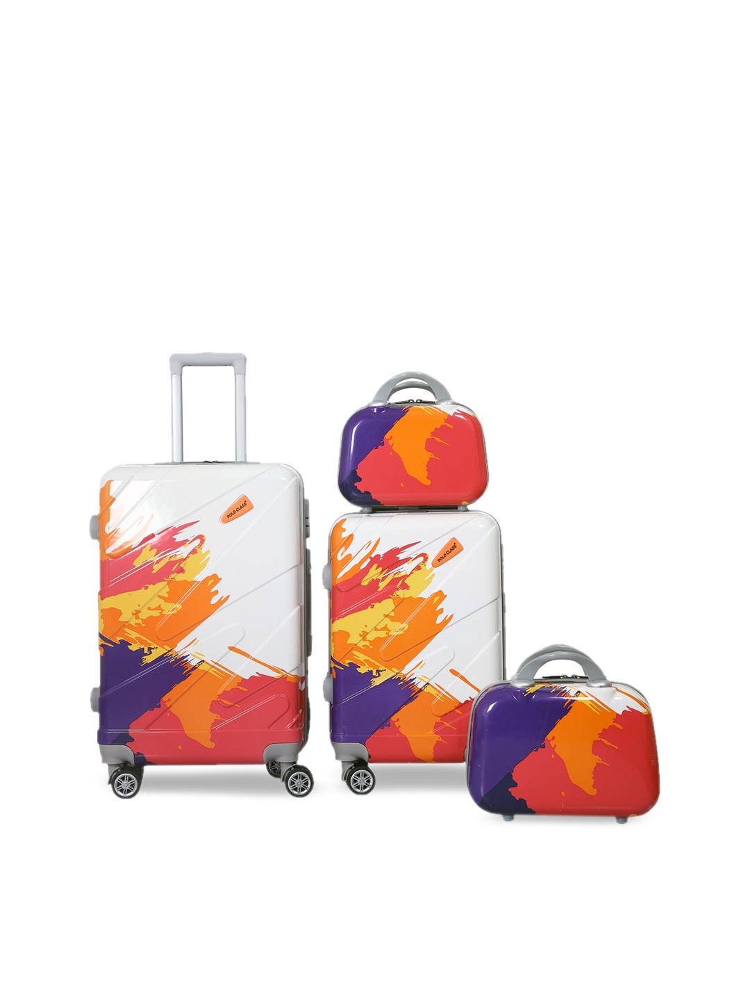 

Polo Class Set Of 4 Hard Case Trolley Suitcases & Vanity Bags, White