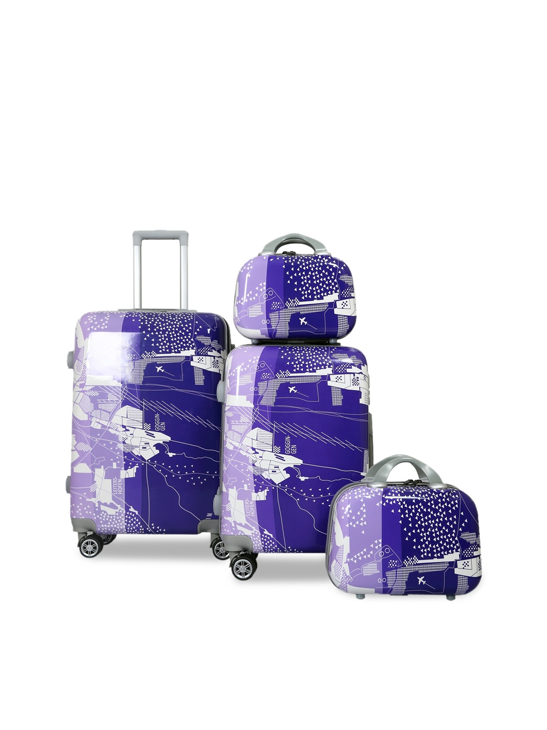 

Polo Class Set Of 4 Hard Case Trolley Suitcases & Vanity Bags, Blue