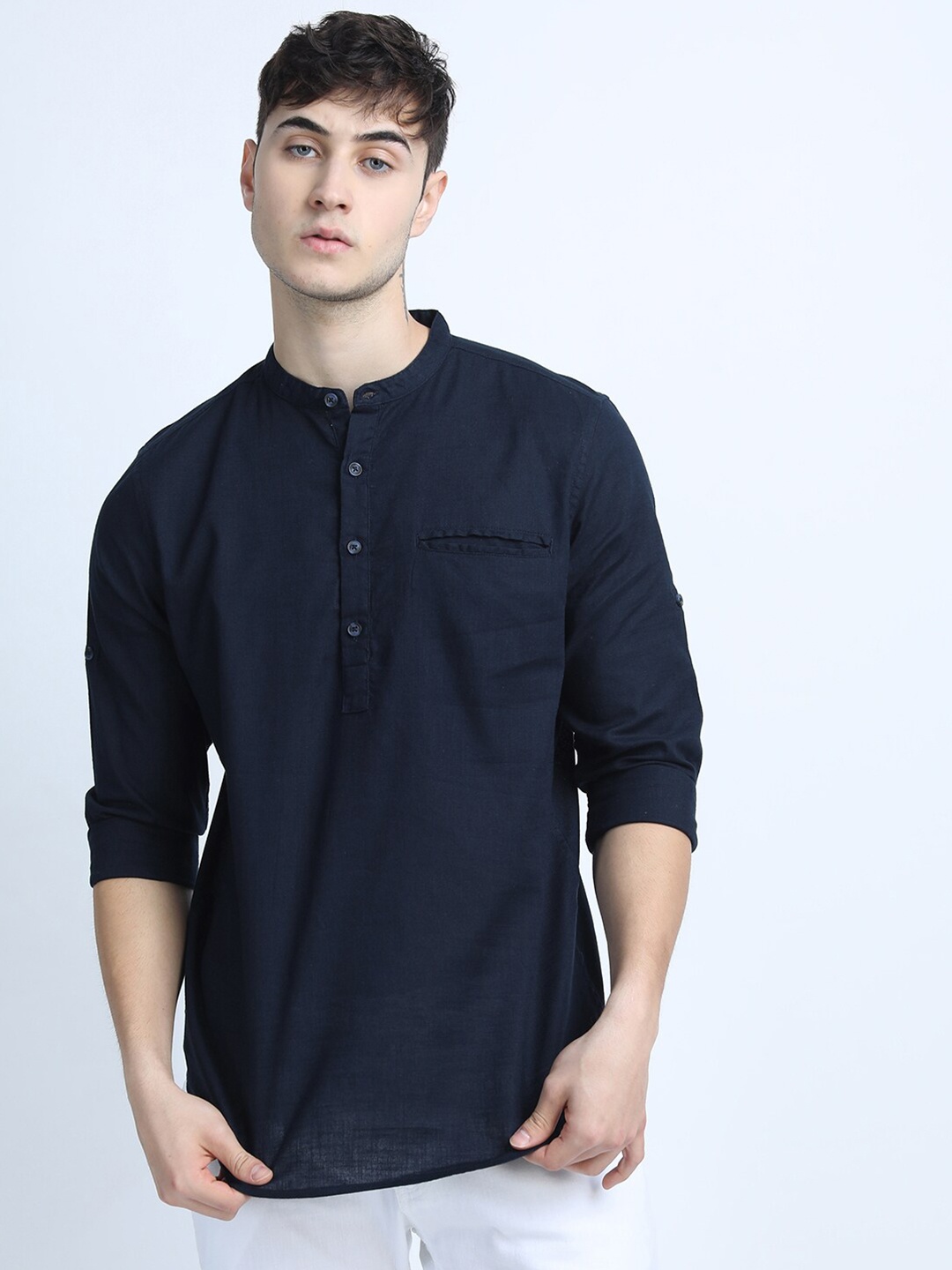 

KETCH Men Navy Blue Slim Fit Casual Shirt