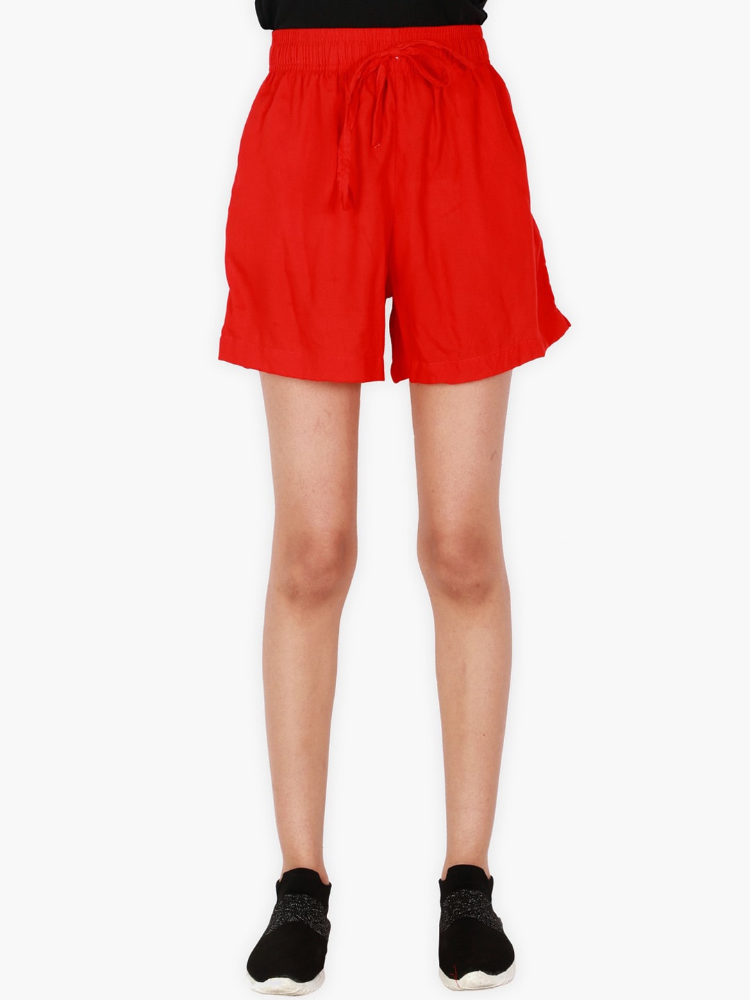 

YK Girls Red Regular Fit High-Rise Shorts