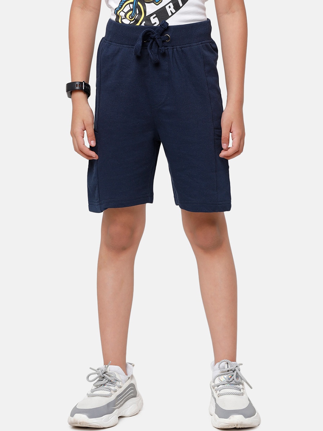 

PIPIN Boys Navy Blue Solid Shorts