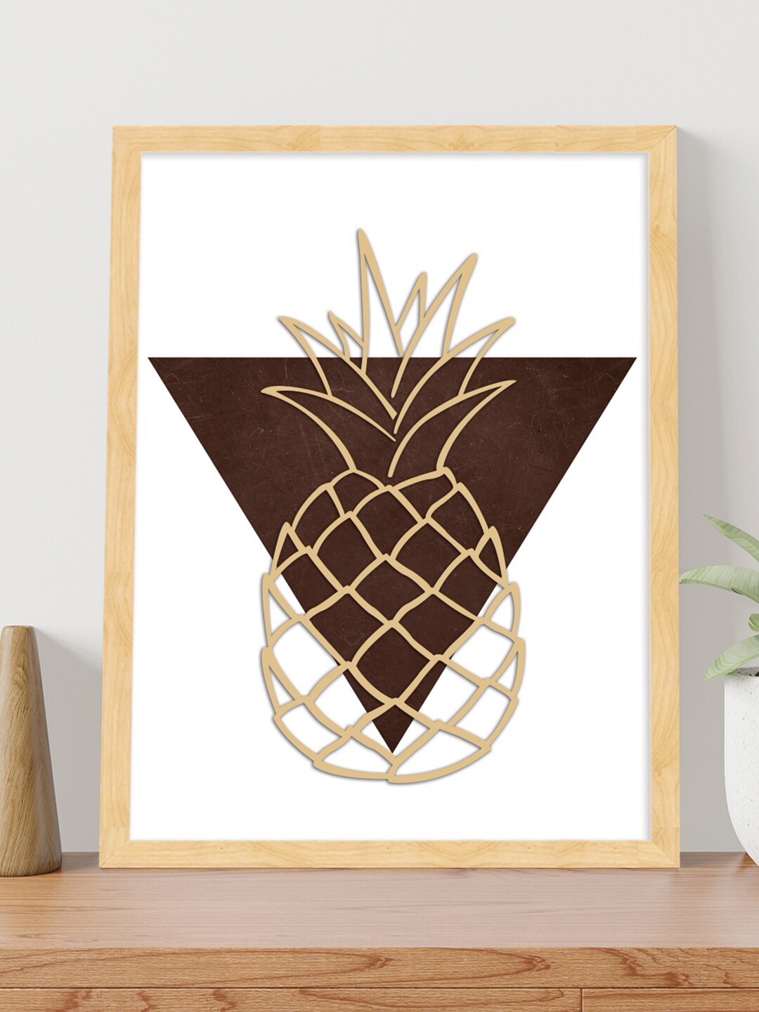 

Art Street White & Brown Embossed 3D Single Frame Boho MDF Wall Art