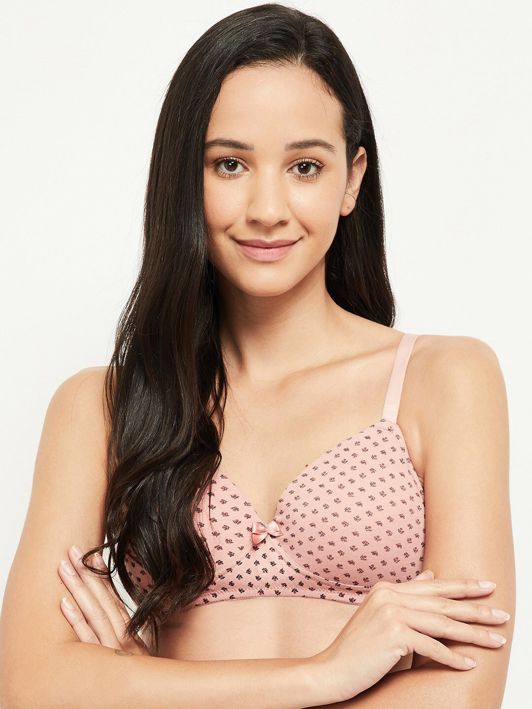 

max Pink & Black Floral Printed Lightly Padded Everyday Bra