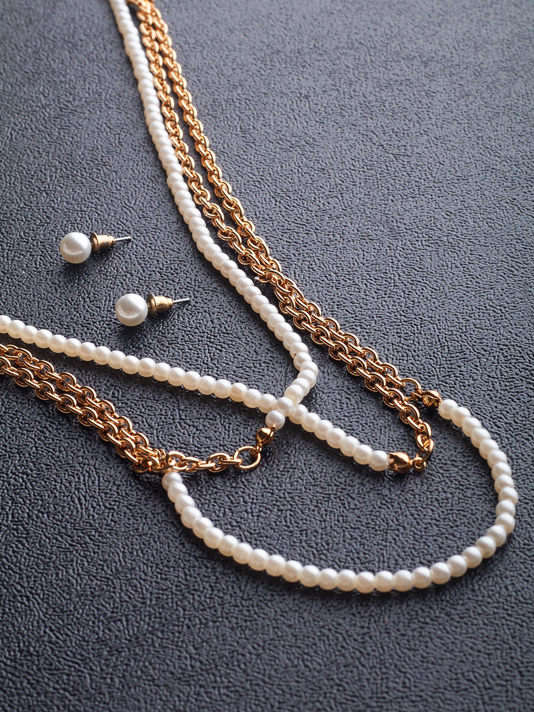 

AMI Gold-Toned & White Gold-Plated Layered Chain