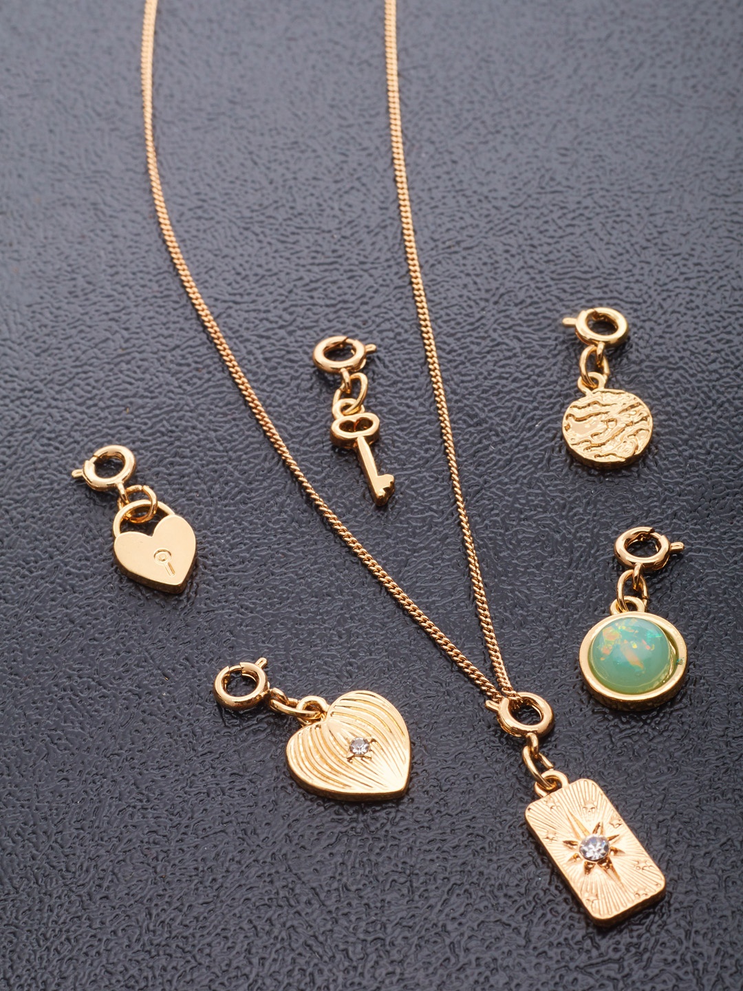 

AMI Gold Plated Contemporary Chain With 6 Pendants