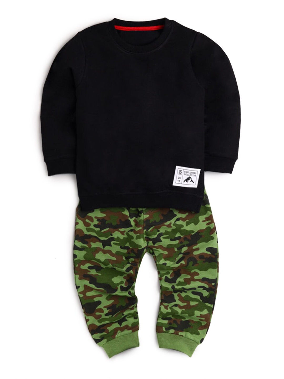 

Hopscotch Boys Black & Green Printed Sweatshirt with Jogger