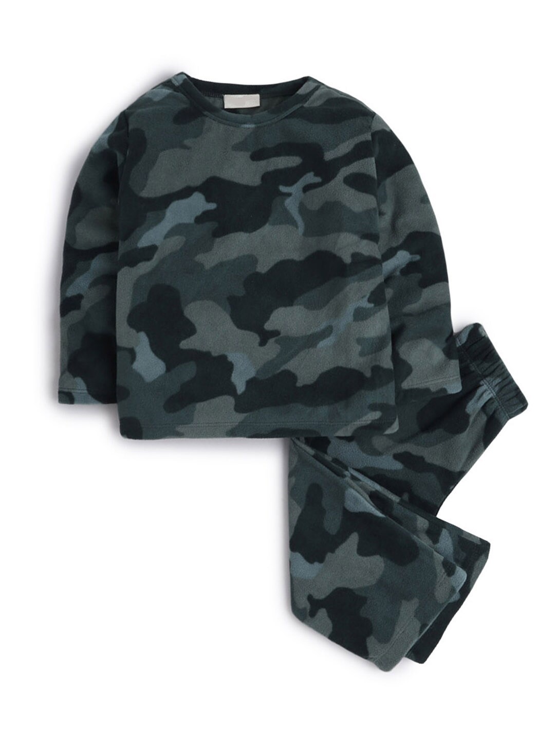 

Hopscotch Girls Grey & Black Printed Night suit