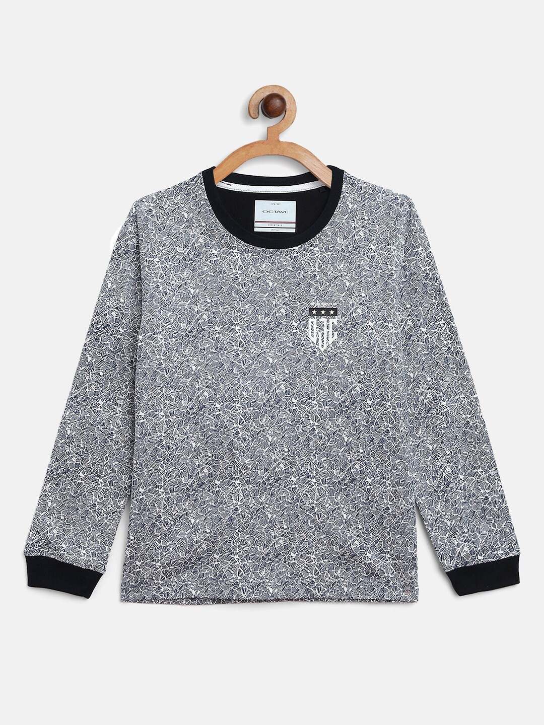 

Octave Boys Navy Blue Printed T-shirt