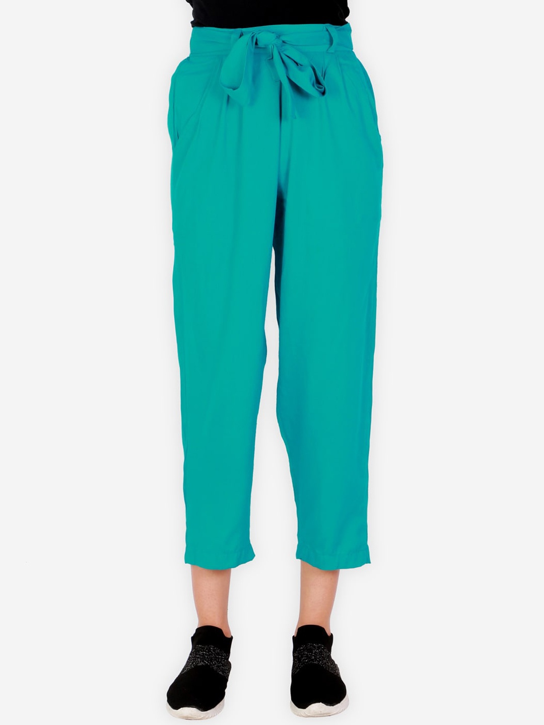 

YK Girls Green High-Rise Trousers