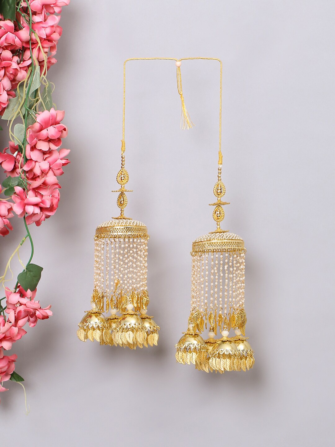 

VIRAASI Set Of 2 Gold-Plated Pearl Beaded Bridal Kaleeras