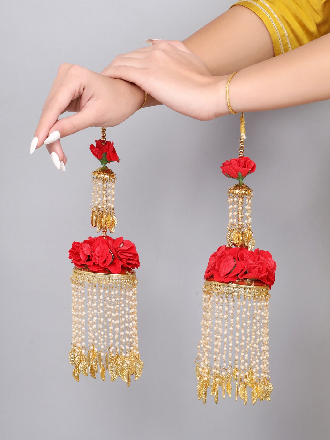 

VIRAASI Set Of 2 Gold-Plated Handcrafted Bridal Layered Kaleera