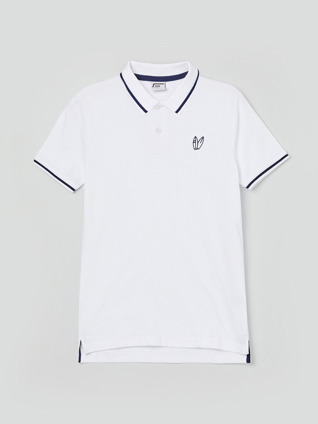 

Fame Forever by Lifestyle Boys White Polo Collar T-shirt