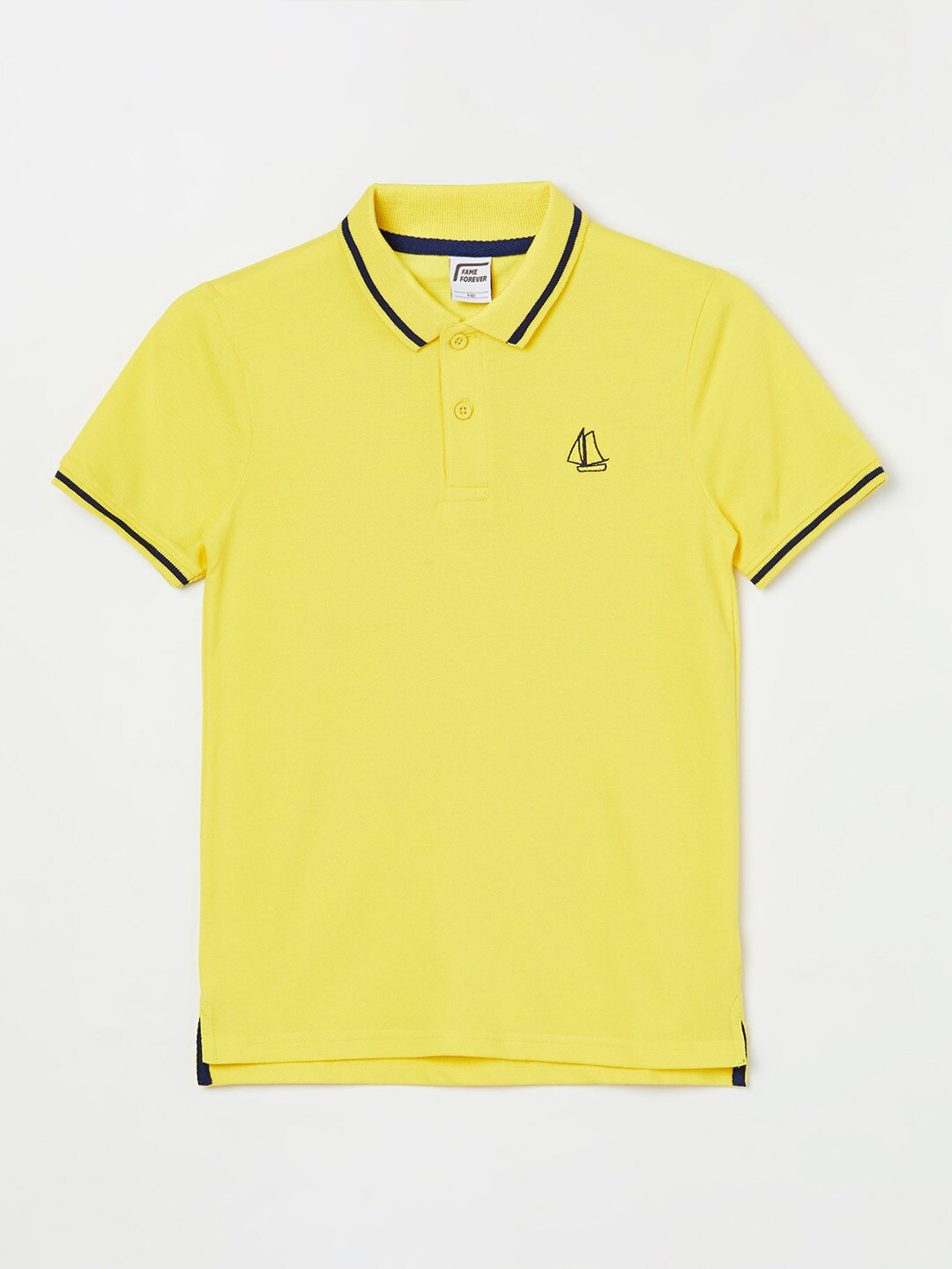 

Fame Forever by Lifestyle Boys Yellow Polo Collar Cotton T-shirt