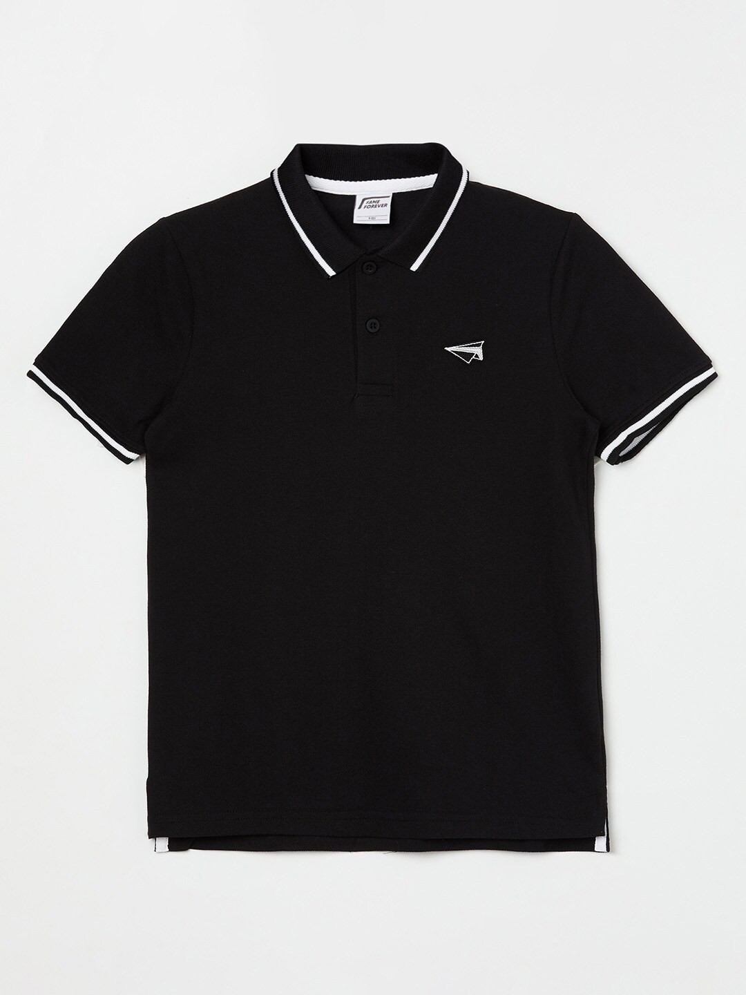 

Fame Forever by Lifestyle Boys Black Polo Collar T-shirt