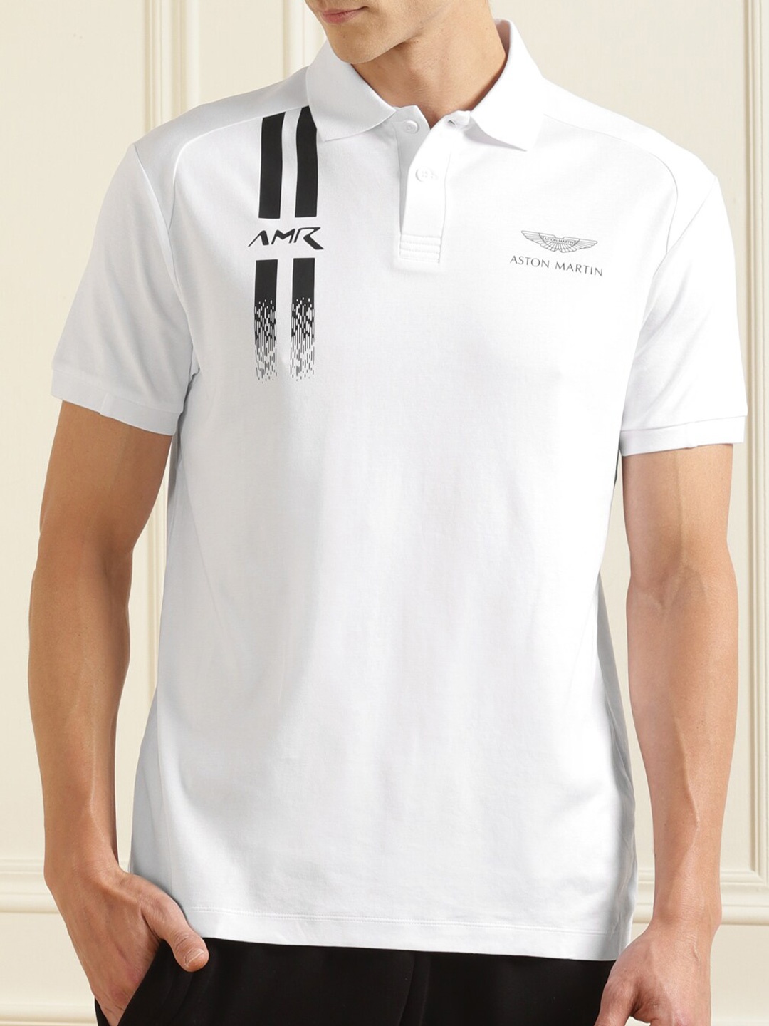 

HACKETT LONDON Men White Polo Collar T-shirt