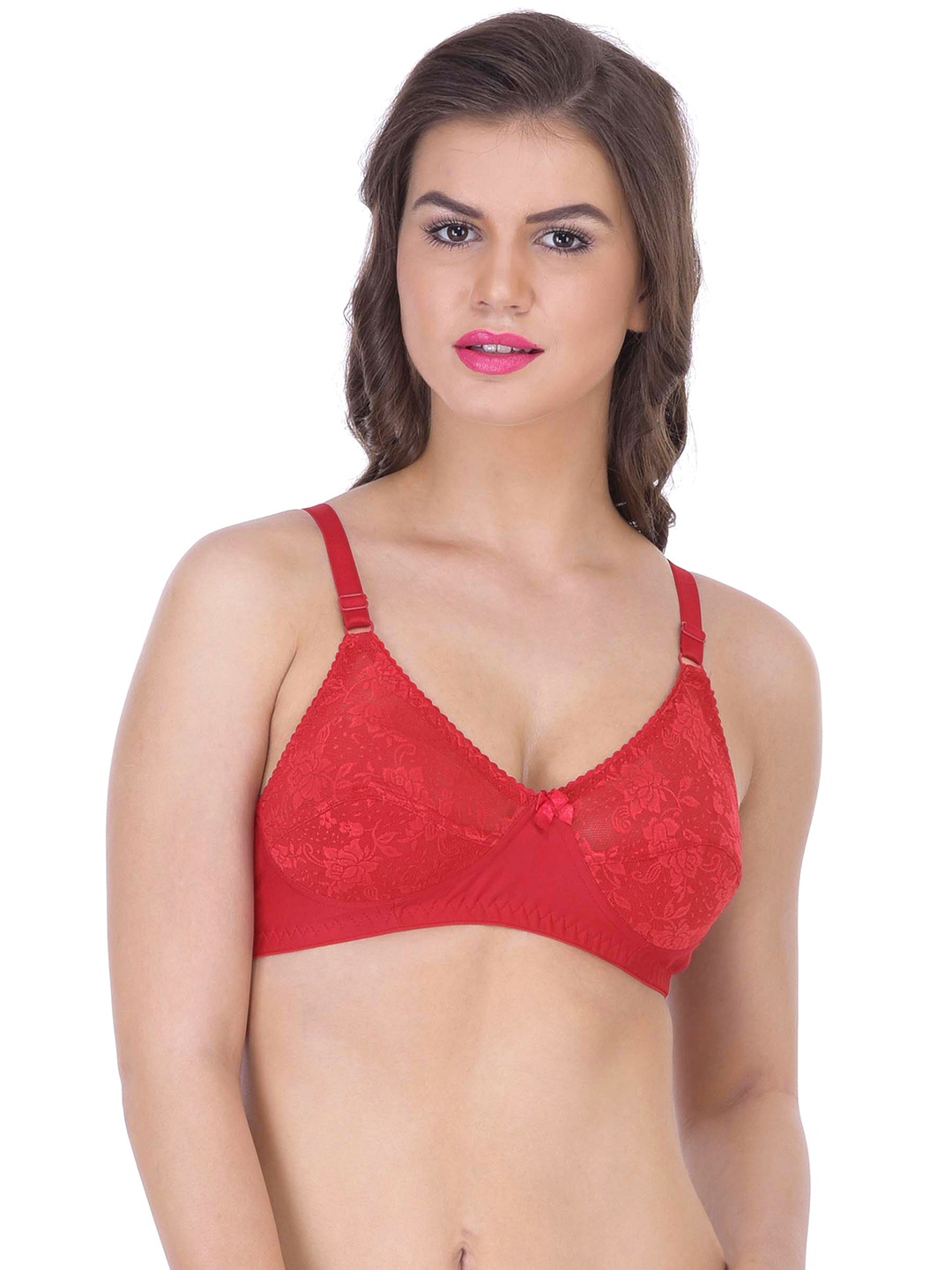 

Claura Red Full-Coverage Bra