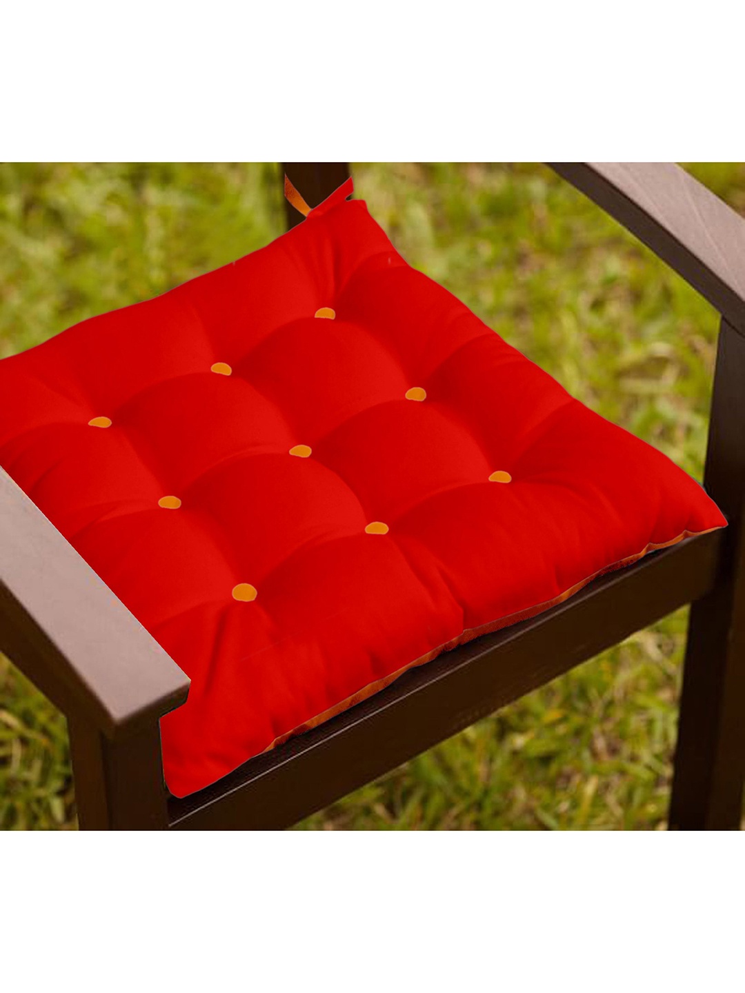 

Lushomes Orange Half-Panama Dining Chair Cushion