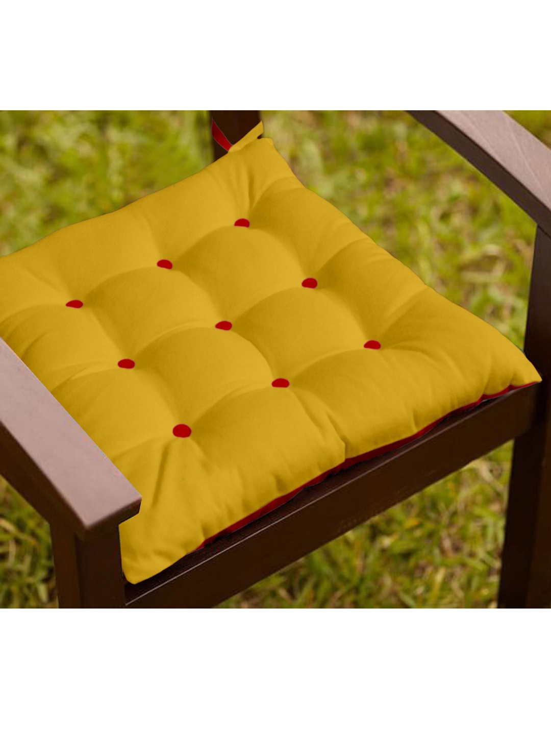 

Lushomes Yellow Cotton Chair Pads