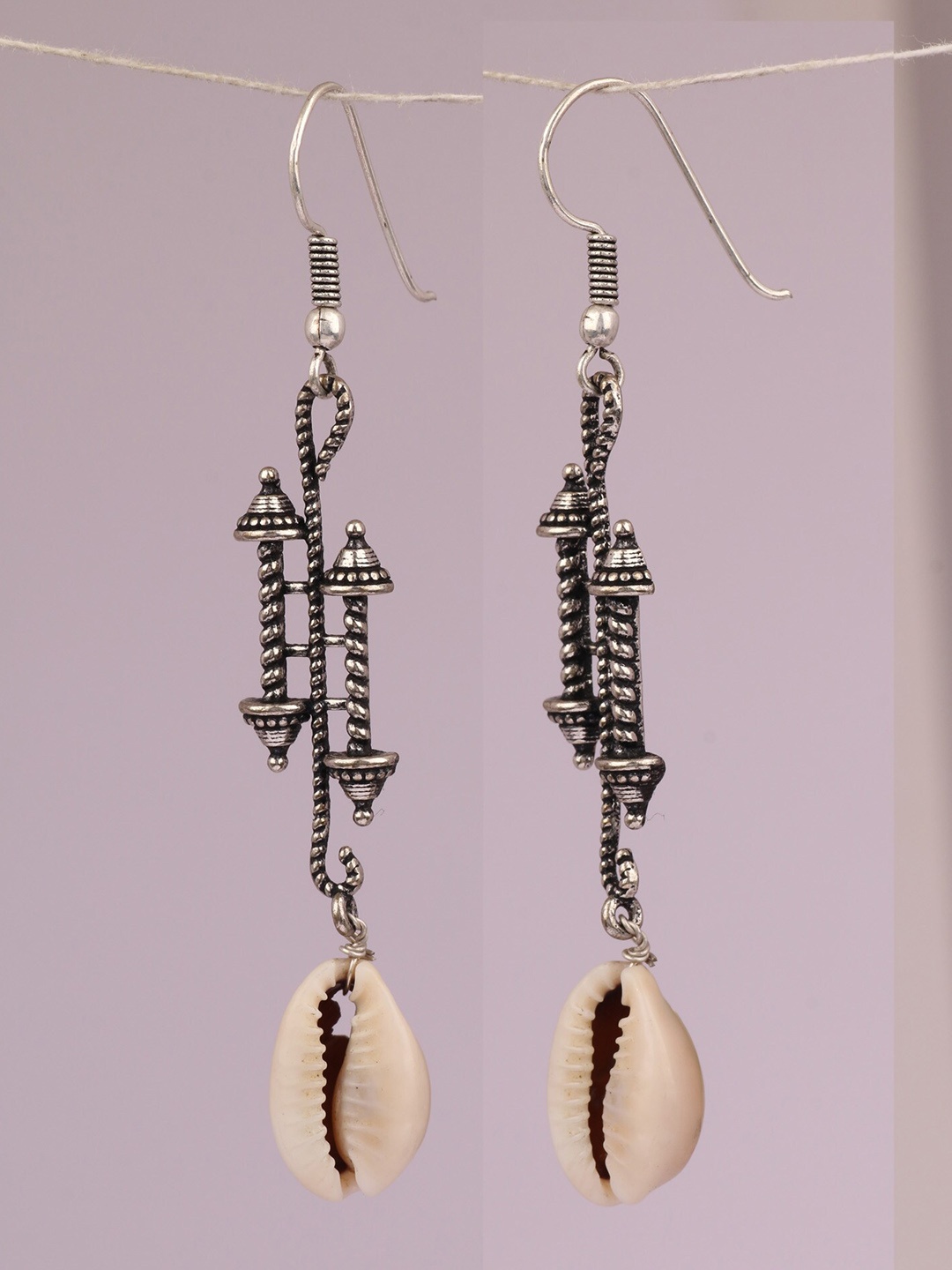 

Silgo Silver-Plated Contemporary Drop Earrings
