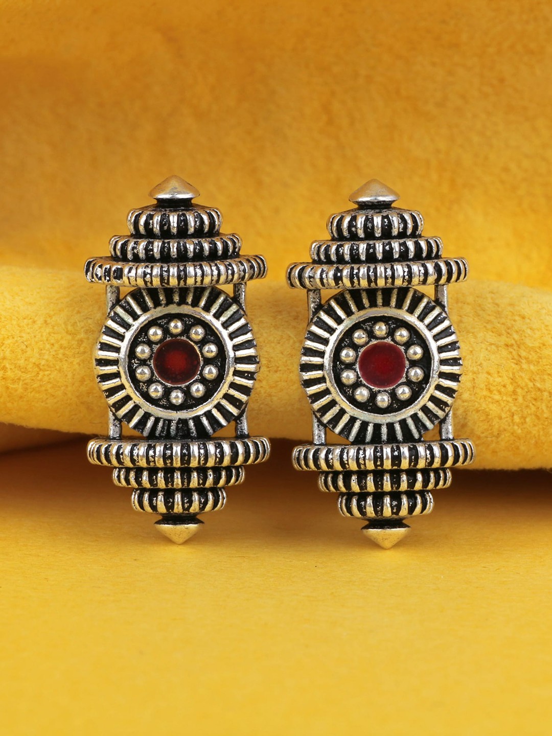 

Silgo Silver-Plated Contemporary Drop Earrings