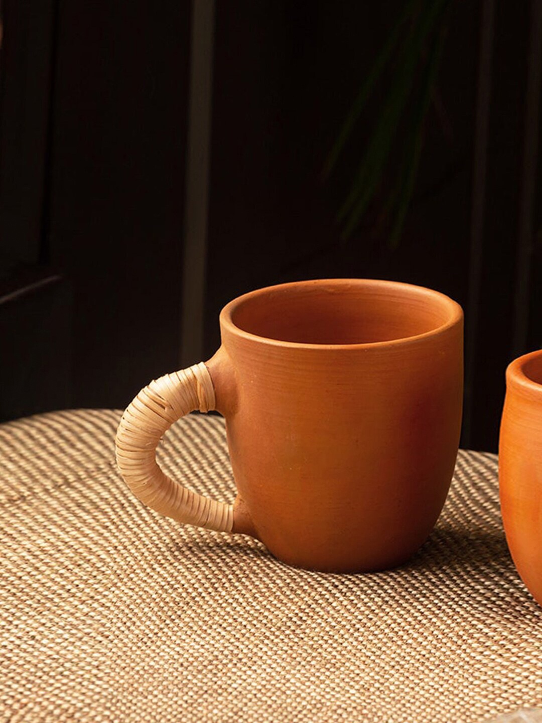

ExclusiveLane Brown Handcrafted Solid Terracotta Tea Coffee Mug (400 ML)