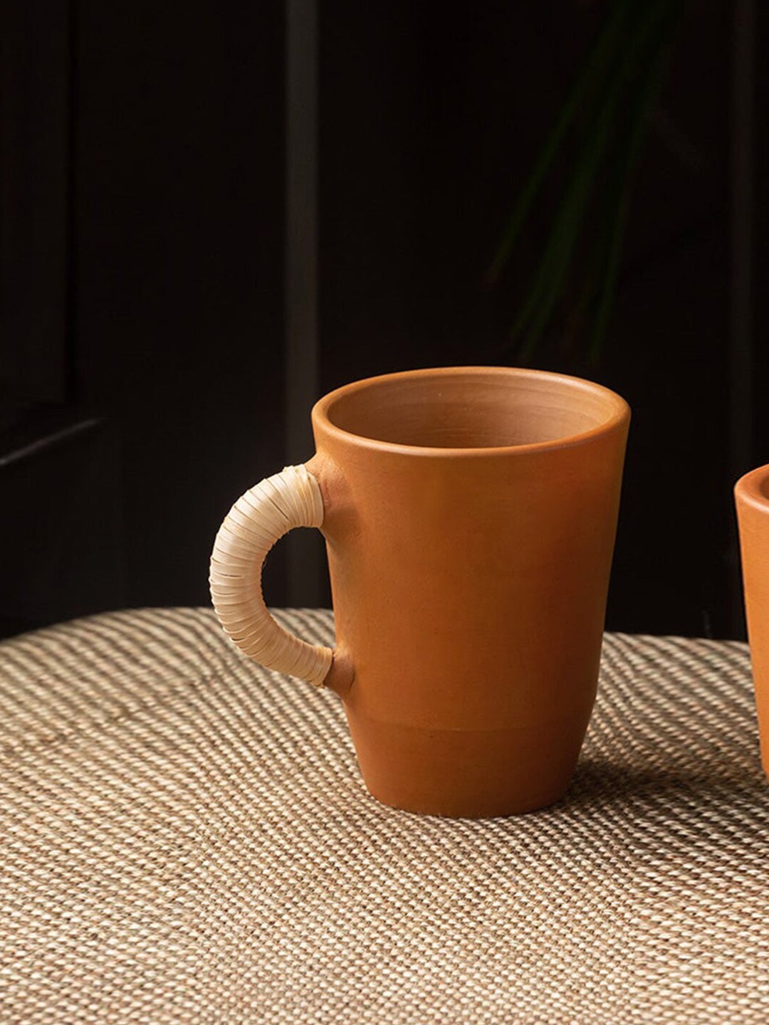 

ExclusiveLane Brown Solid Terracotta Matte Coffee Mugs (300 ML)
