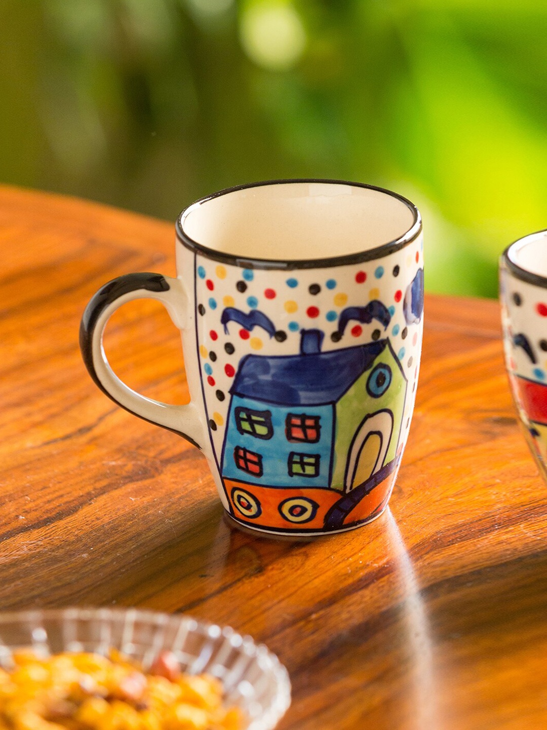 

ExclusiveLane Green & Red Handcrafted Printed Ceramic Coffee Cups and Mugs (270 ML)