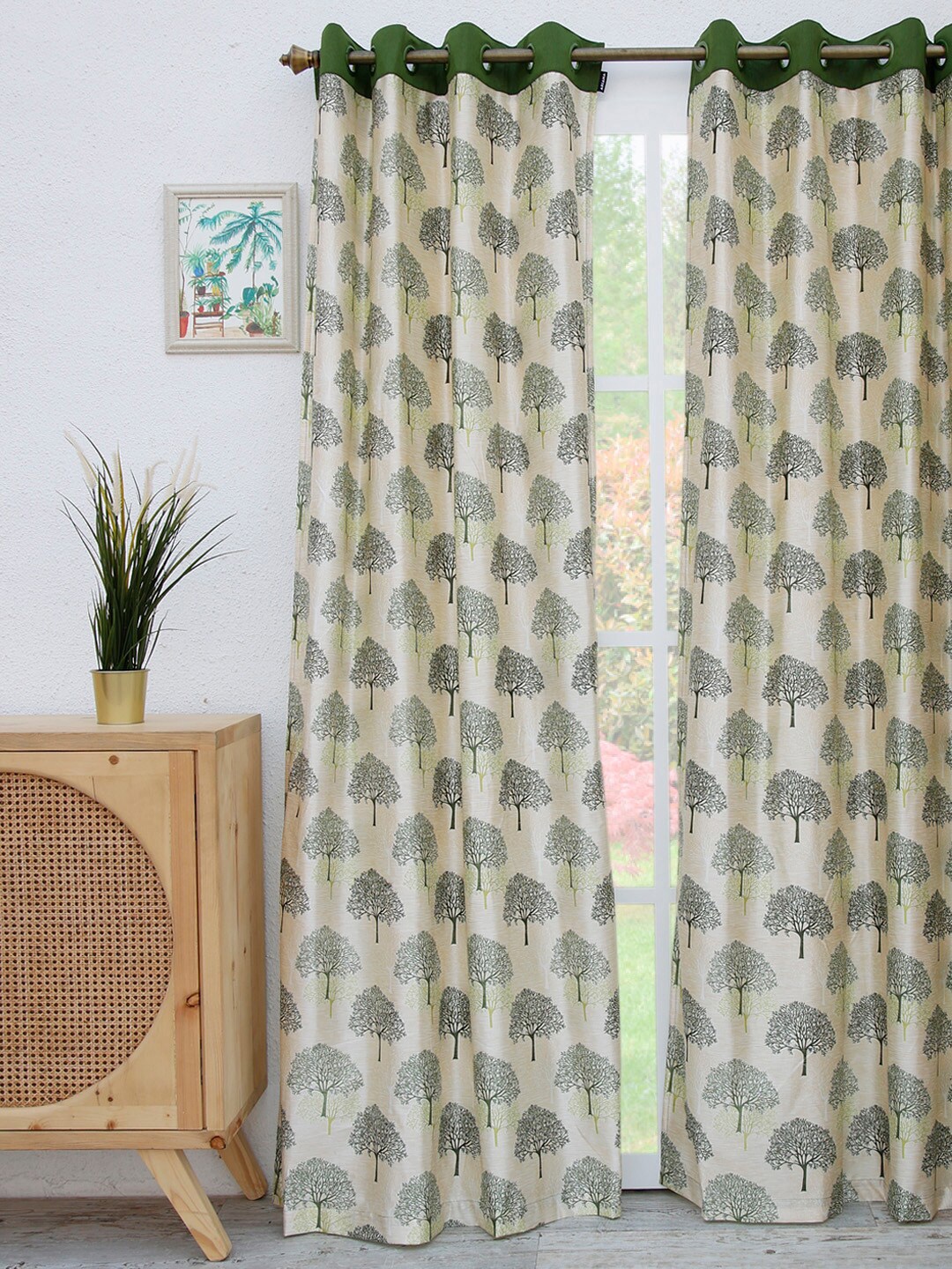 

Ariana Green Floral Printed Door Curtains