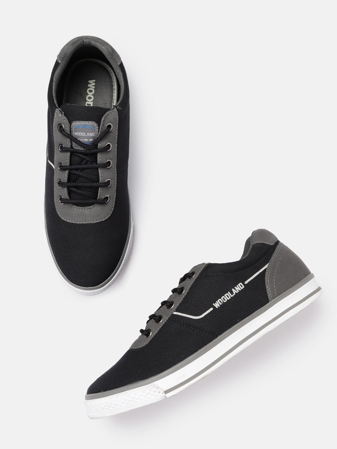 

Woodland Men Black & Grey Solid Sneakers