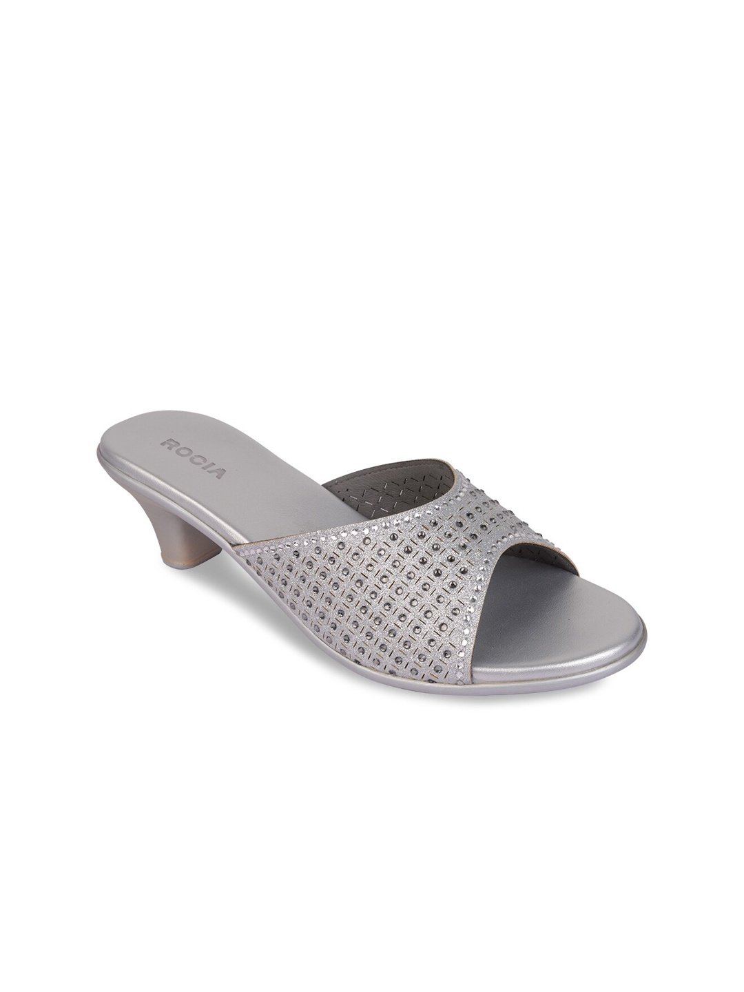 

Rocia Women Silver-Toned Printed Open Toe Flats
