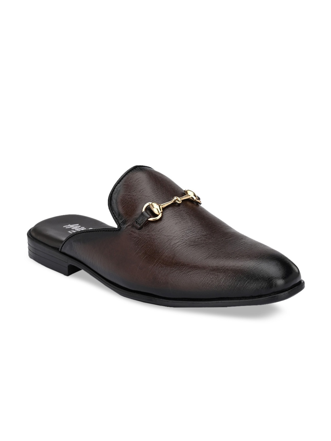 

Hitz Men Brown Leather Mules