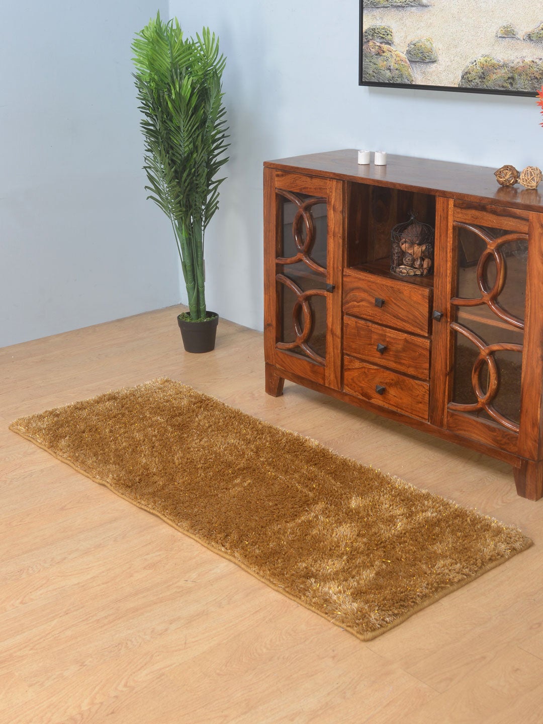 

Athome by Nilkamal Gold-Toned 3000 GSM Shaggy Rug