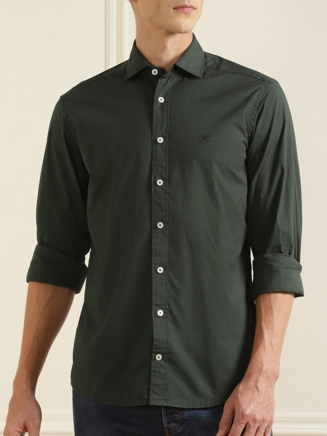 

HACKETT LONDON Men Green Regular Fit Casual Shirt