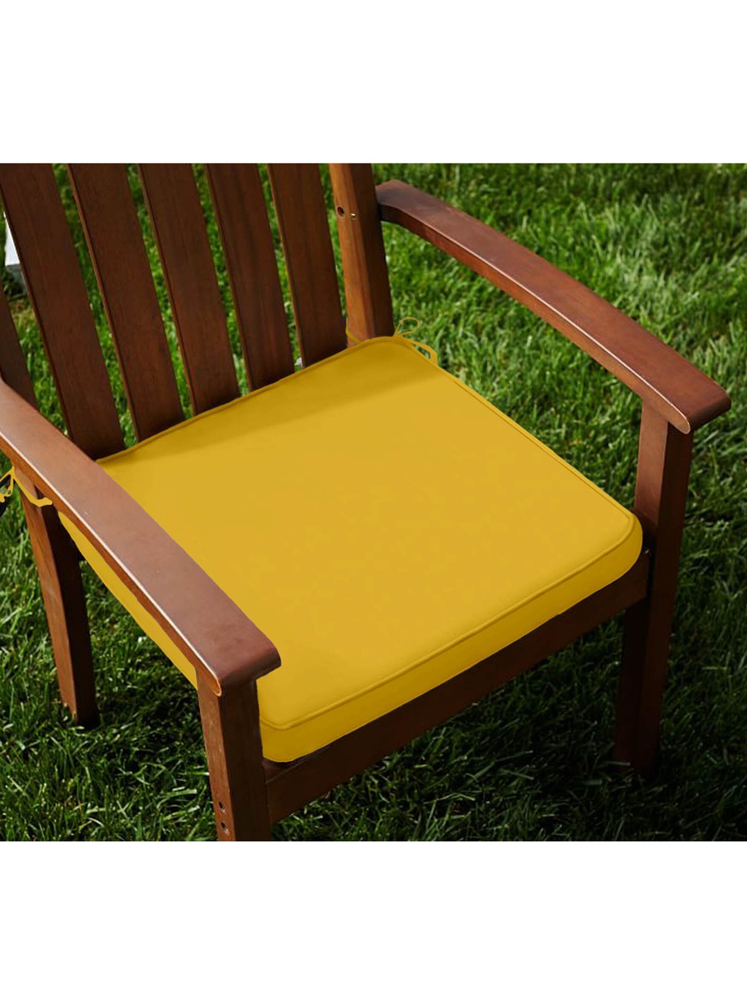 

Lushomes Yellow Pack of 2 Cotton Half Panama Chair Pads