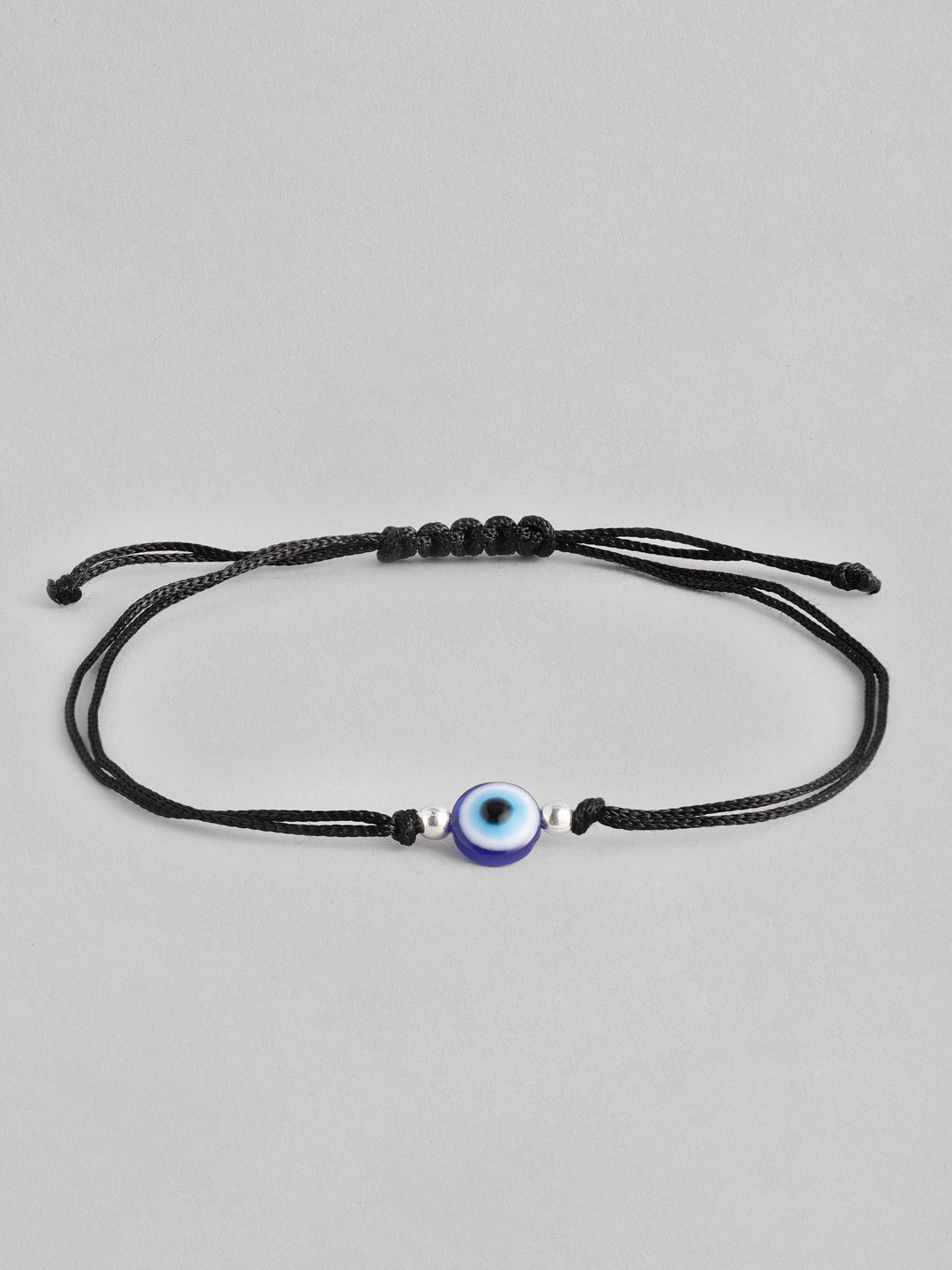 

TRISHONA Women Black 925 Sterling Silver Evil Eye Thread Anklet