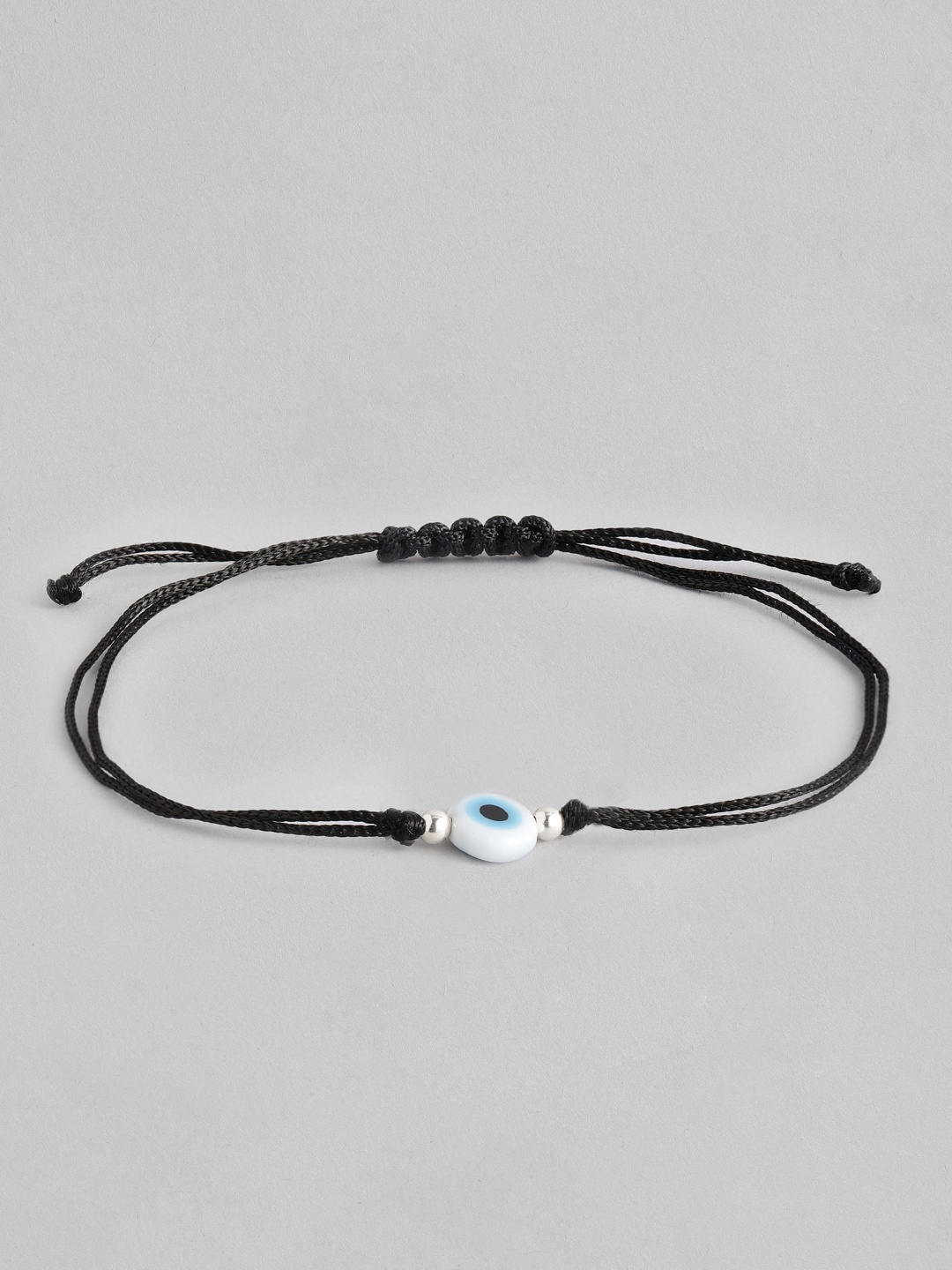 

TRISHONA Women Black 925 Sterling Silver Evil Eye Thread Anklet