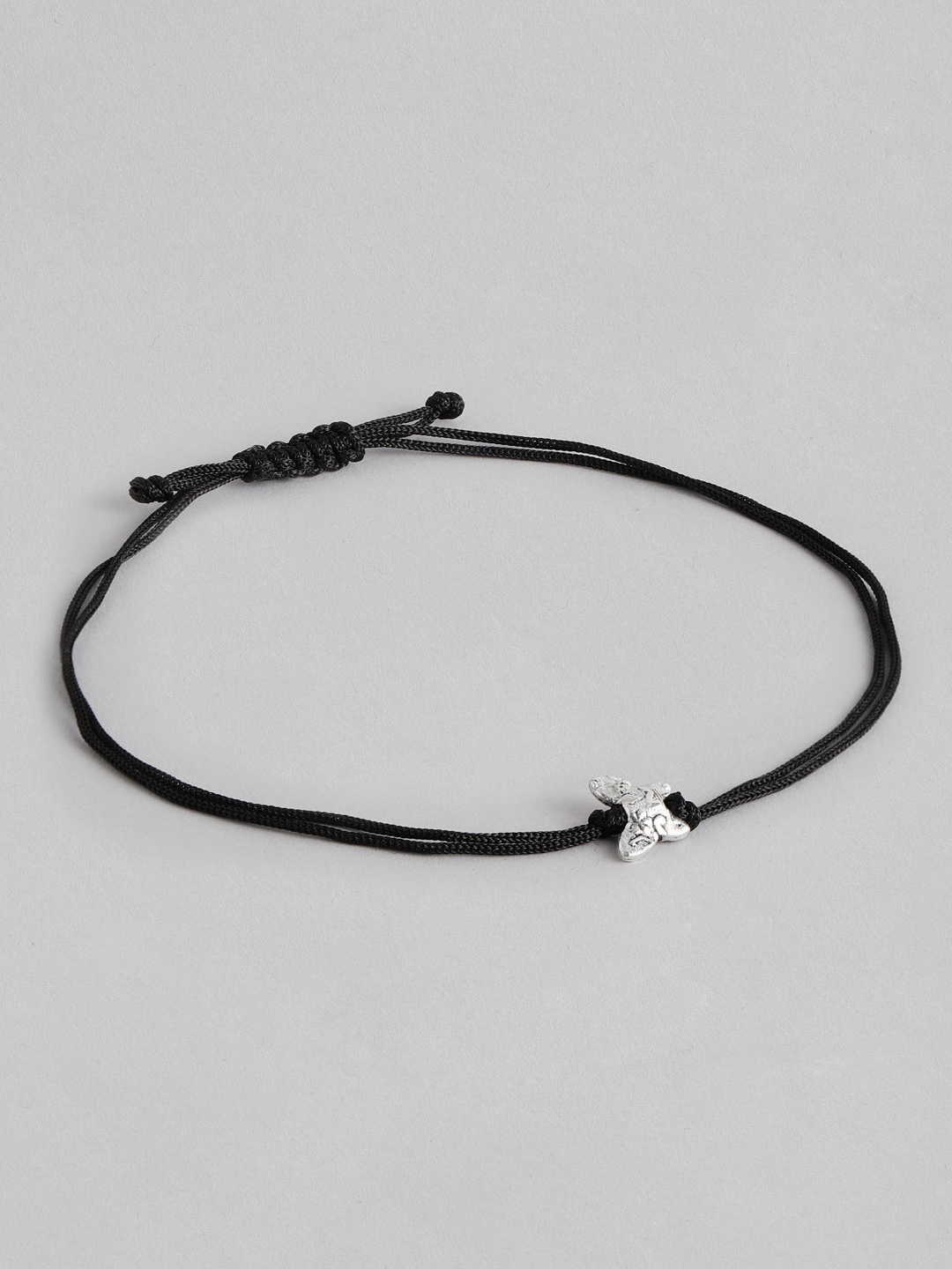 

TRISHONA Women Black 925 Sterling Silver Thread Tribal Inspired Butterfly Charms Anklet