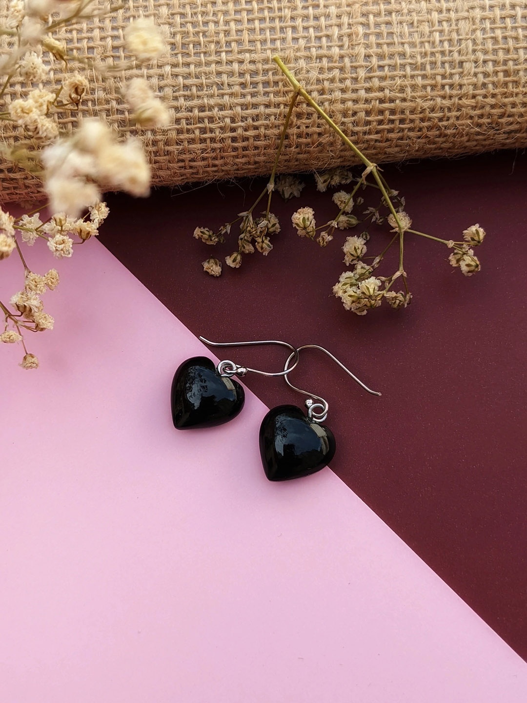 

TRISHONA Sterling Silver Heart Shaped Drop Earrings