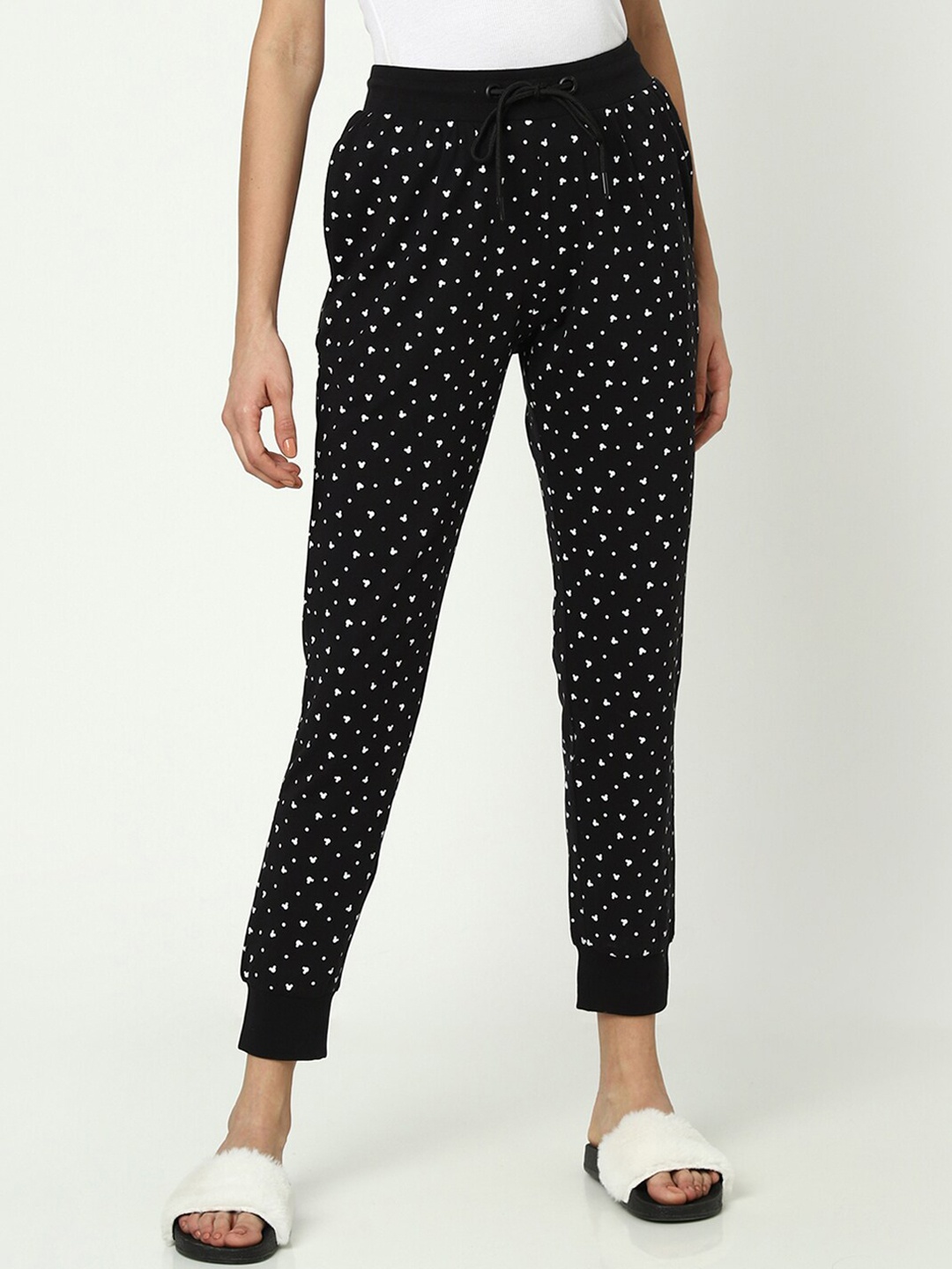 

Bewakoof Woman Black Printed Lounge Pants