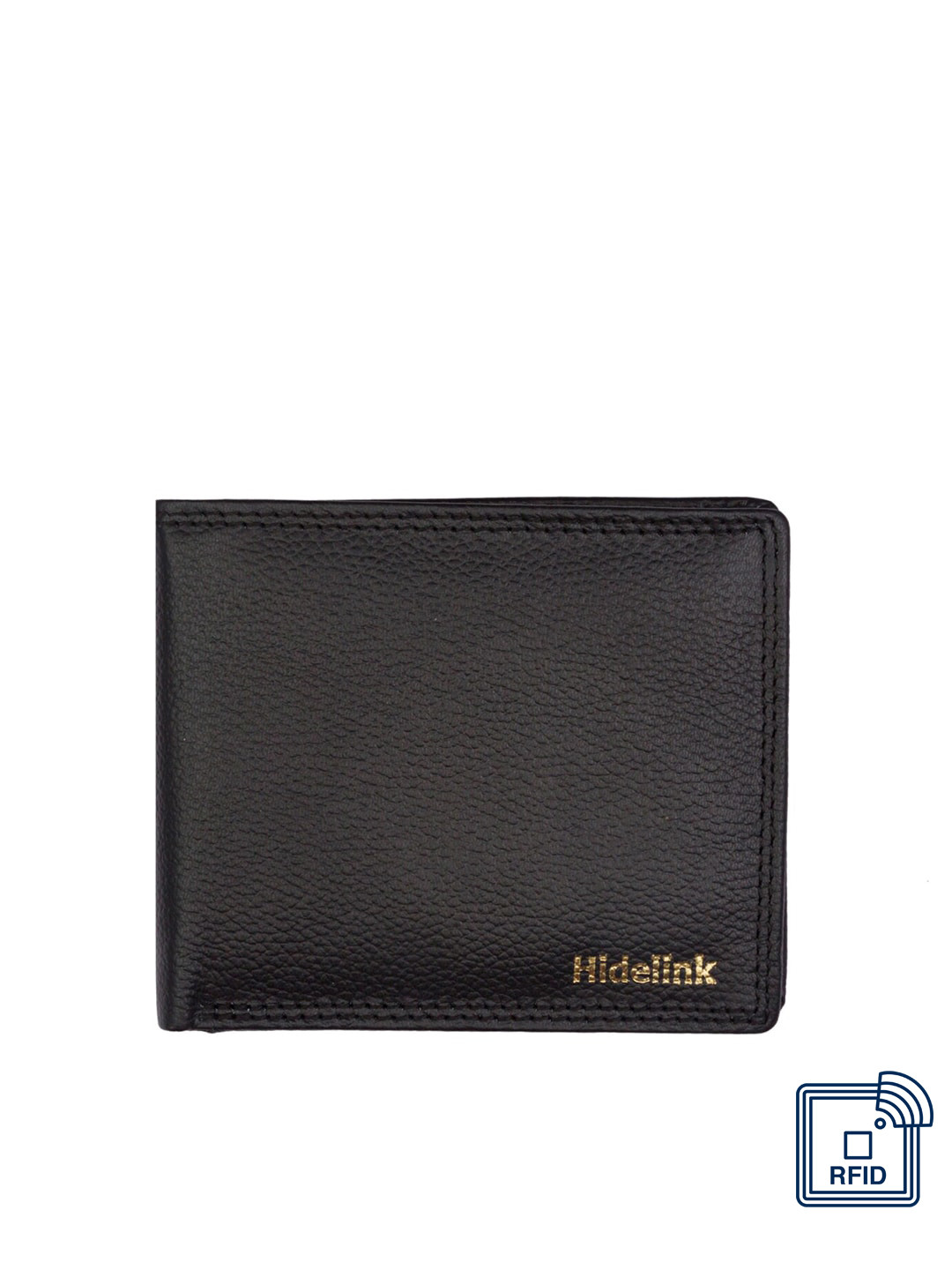 

Hidelink Men Black Leather Two Fold Wallet