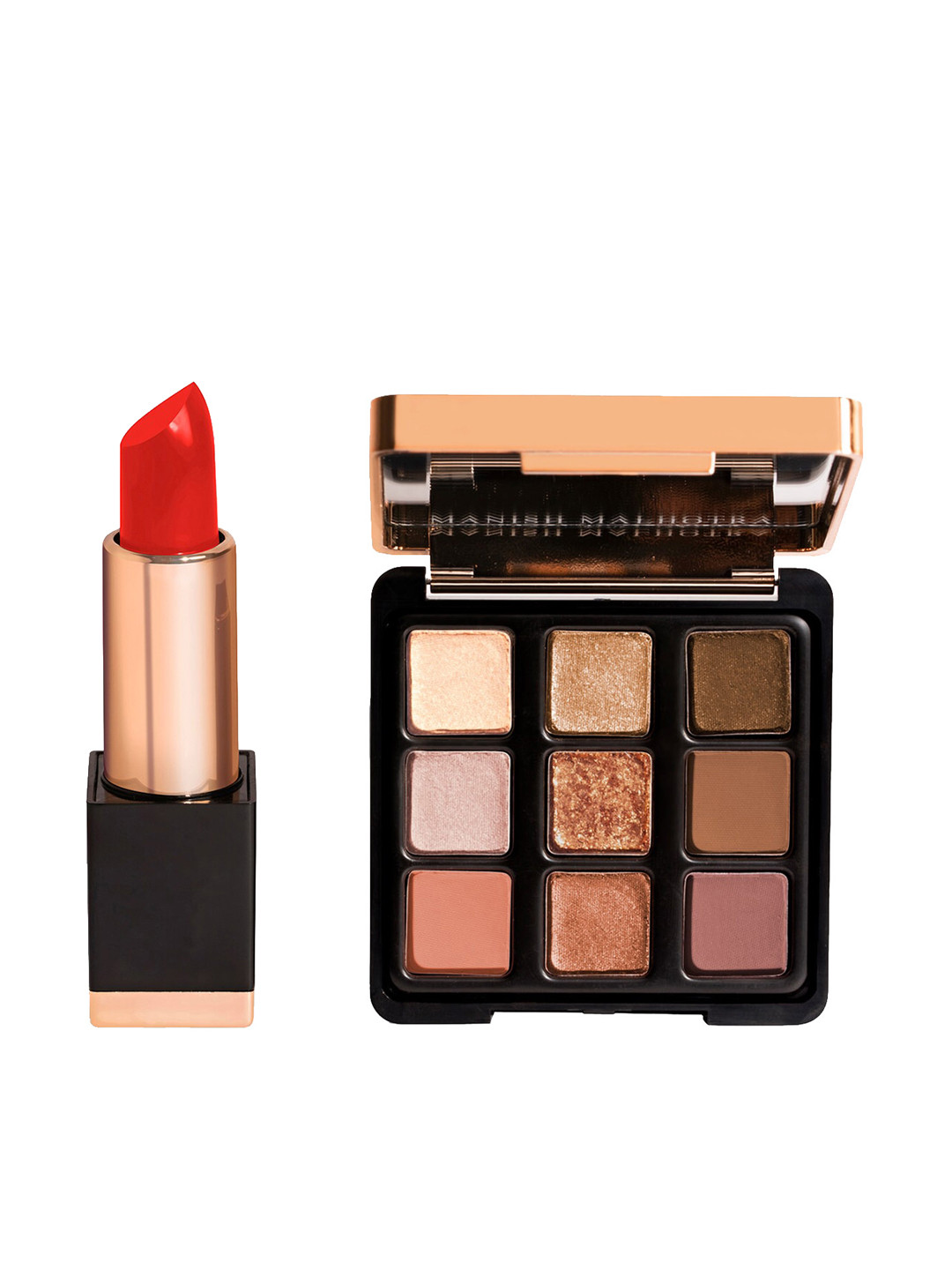 

MyGlamm Manish Malhotra Beauty Set of Eyeshadow Palette & Hi-Shine Lipstick, Metallic