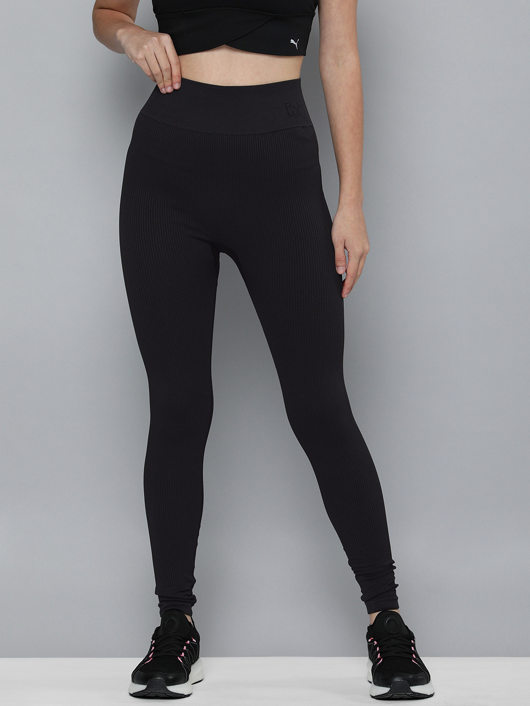 

Puma Women Rose High Waist Tight Fit Casual Leggings, Black