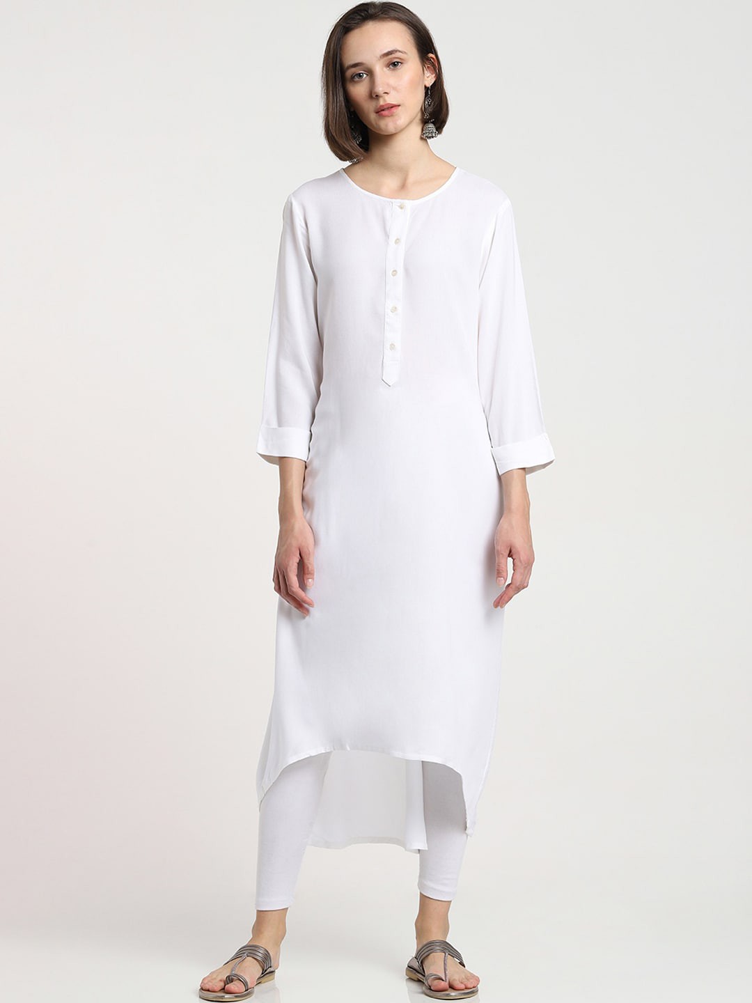 

Bewakoof Women White Thread Work Kurta