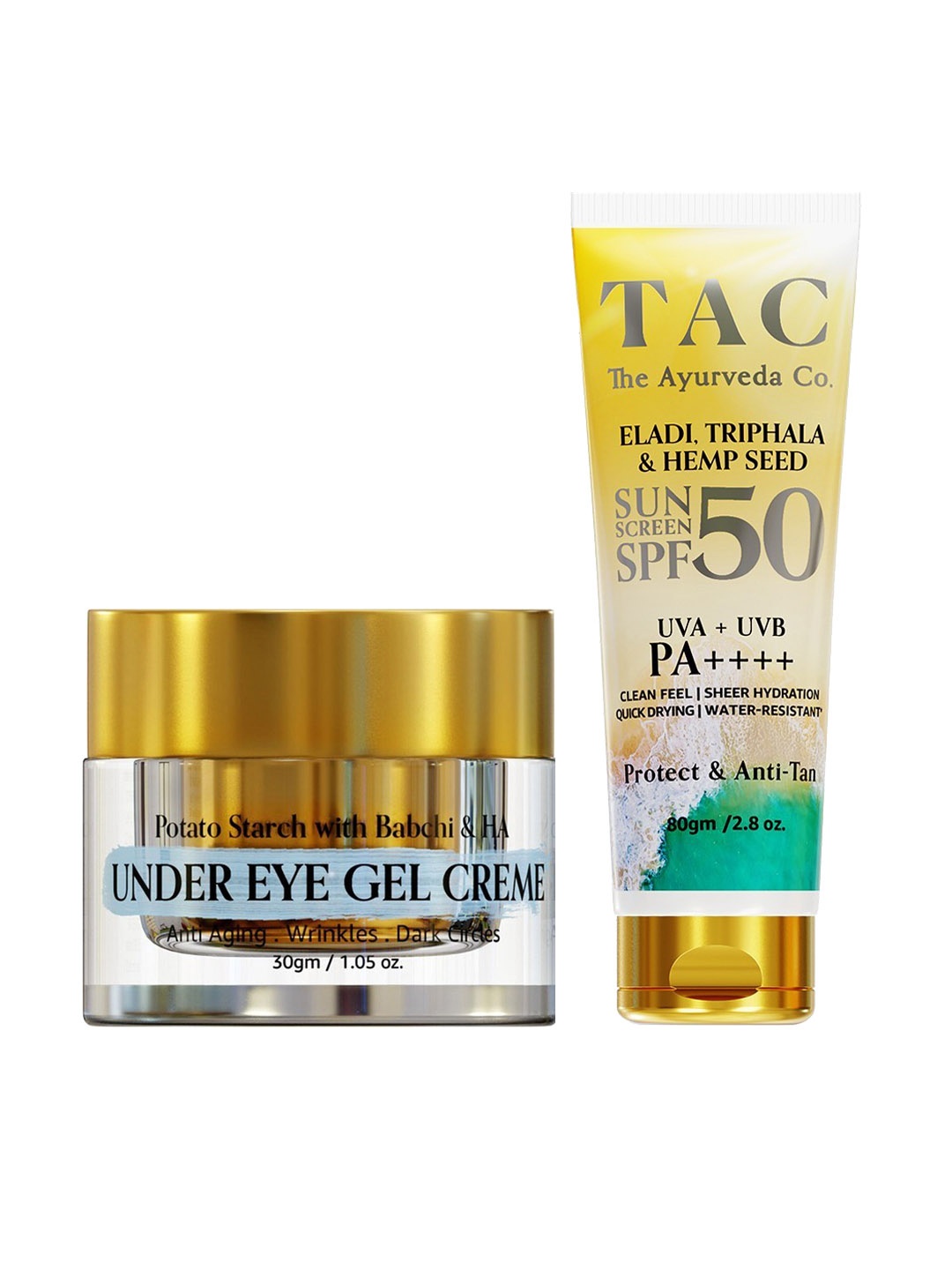 

TAC - The Ayurveda Co. Set of Sunscreen & Under Eye Gel Creme, White