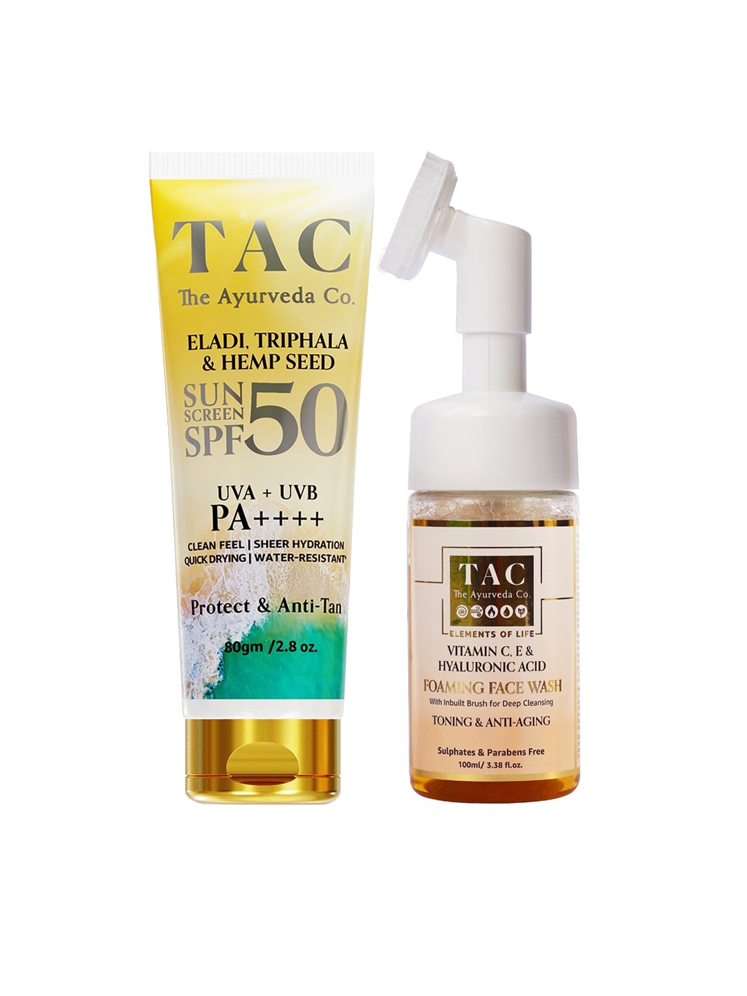

TAC - The Ayurveda Co. Set of Sunscreen & Foaming Face Wash, White