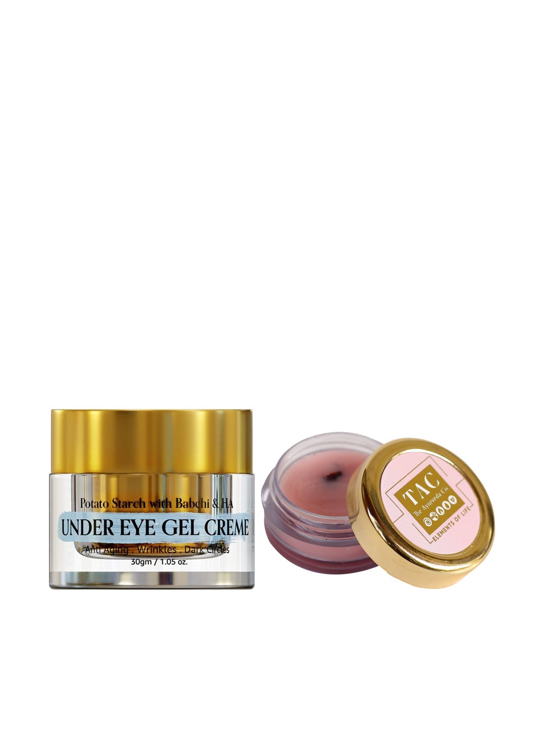 

TAC - The Ayurveda Co. Set of Under Eye Gel Creme & Rose Petal Lip Balm, Pink