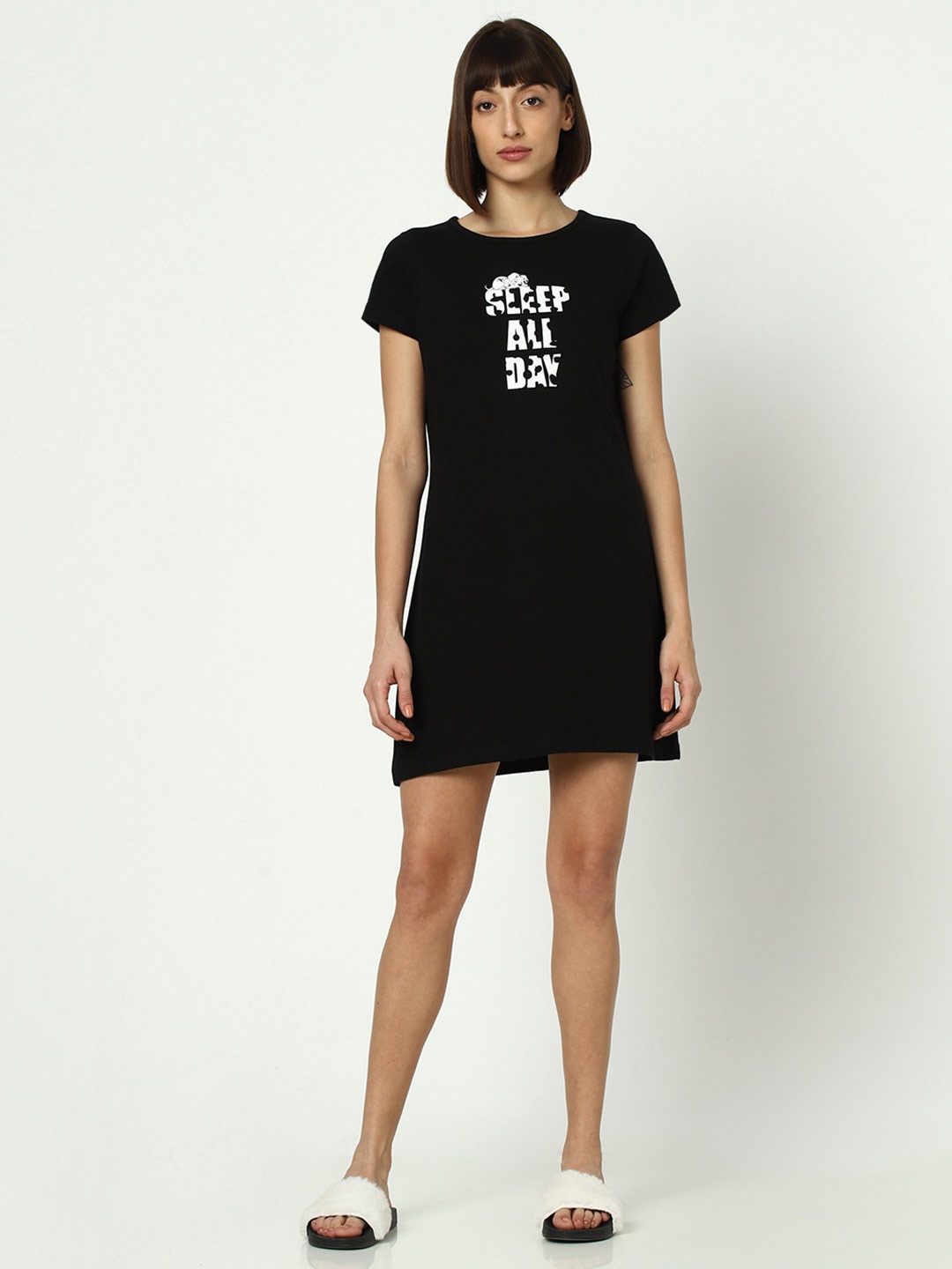 

Bewakoof Black T-shirt Dress