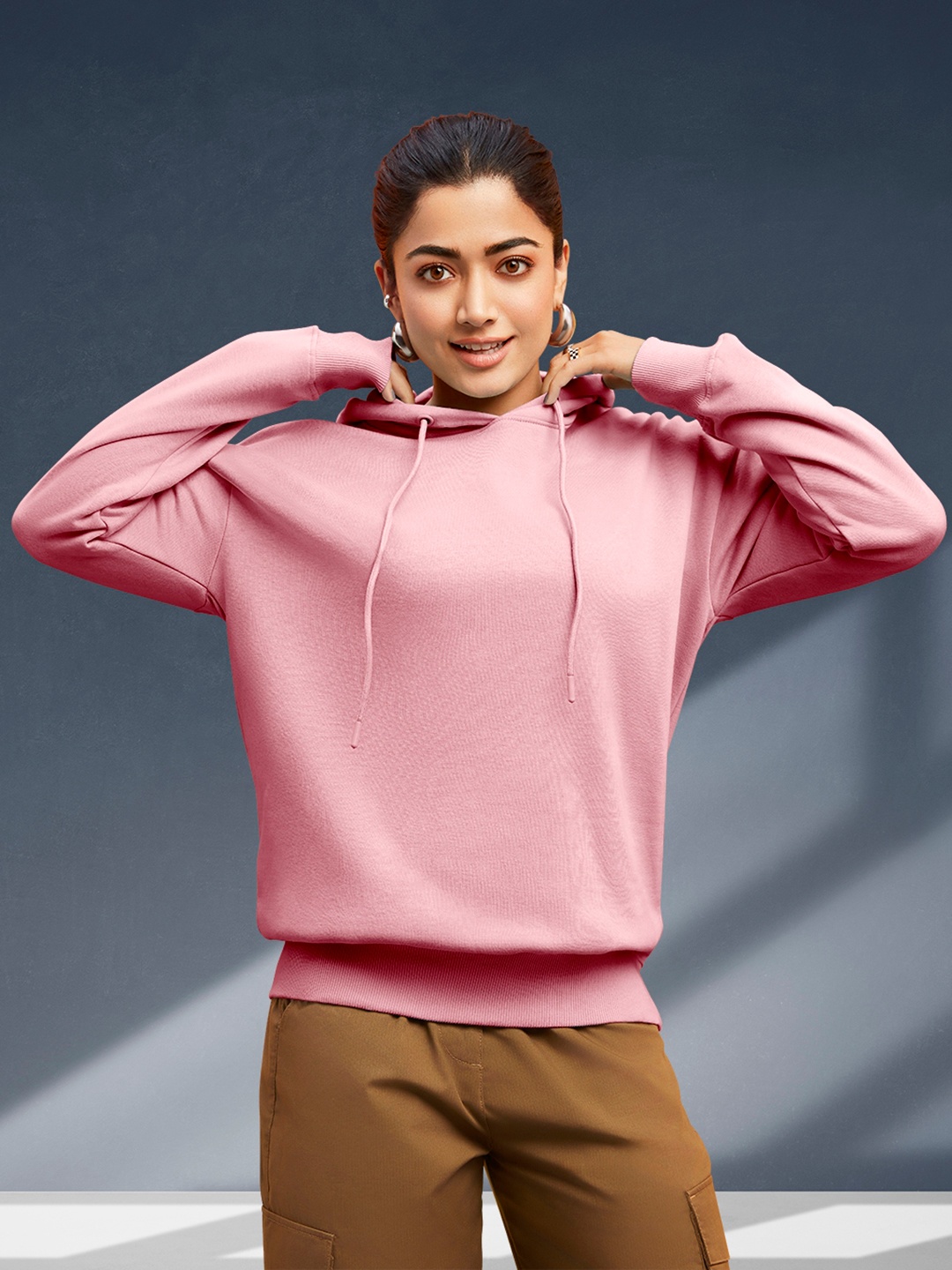 

Bewakoof Heavy Duty 1.0 Oversized Hooded Sweatshirt, Pink