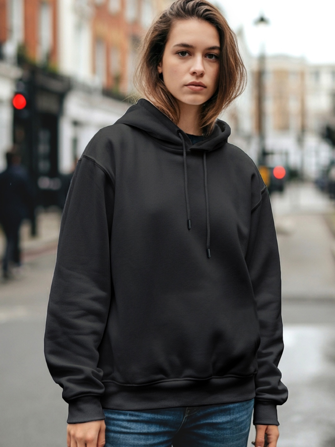 Bewakoof Heavy Duty 1.0 Women Oversized Hoodies, Black