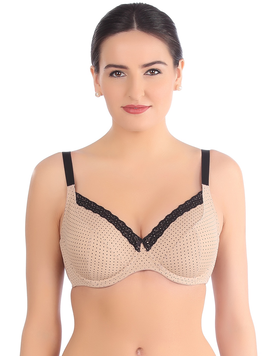 

Triumph Beauty-Full 111 Style Wireless Padded Polka Dots Full Coverage Support Big-Cup Bra, Beige